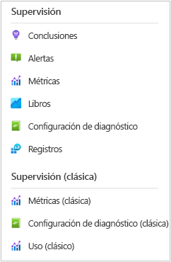 Screenshot that shows the monitoring options for a storage account.