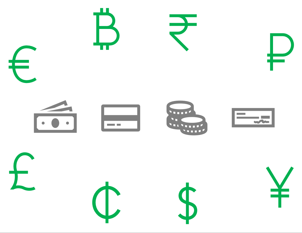  Una imagen que muestra diferentes métodos de pago.