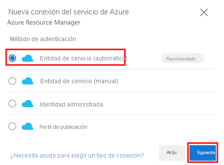 Captura de pantalla de Azure DevOps en la que se muestra la página 