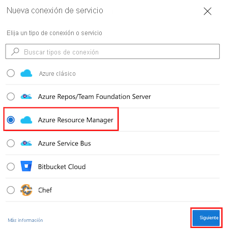 Captura de pantalla de AzureDevOps que muestra la página 