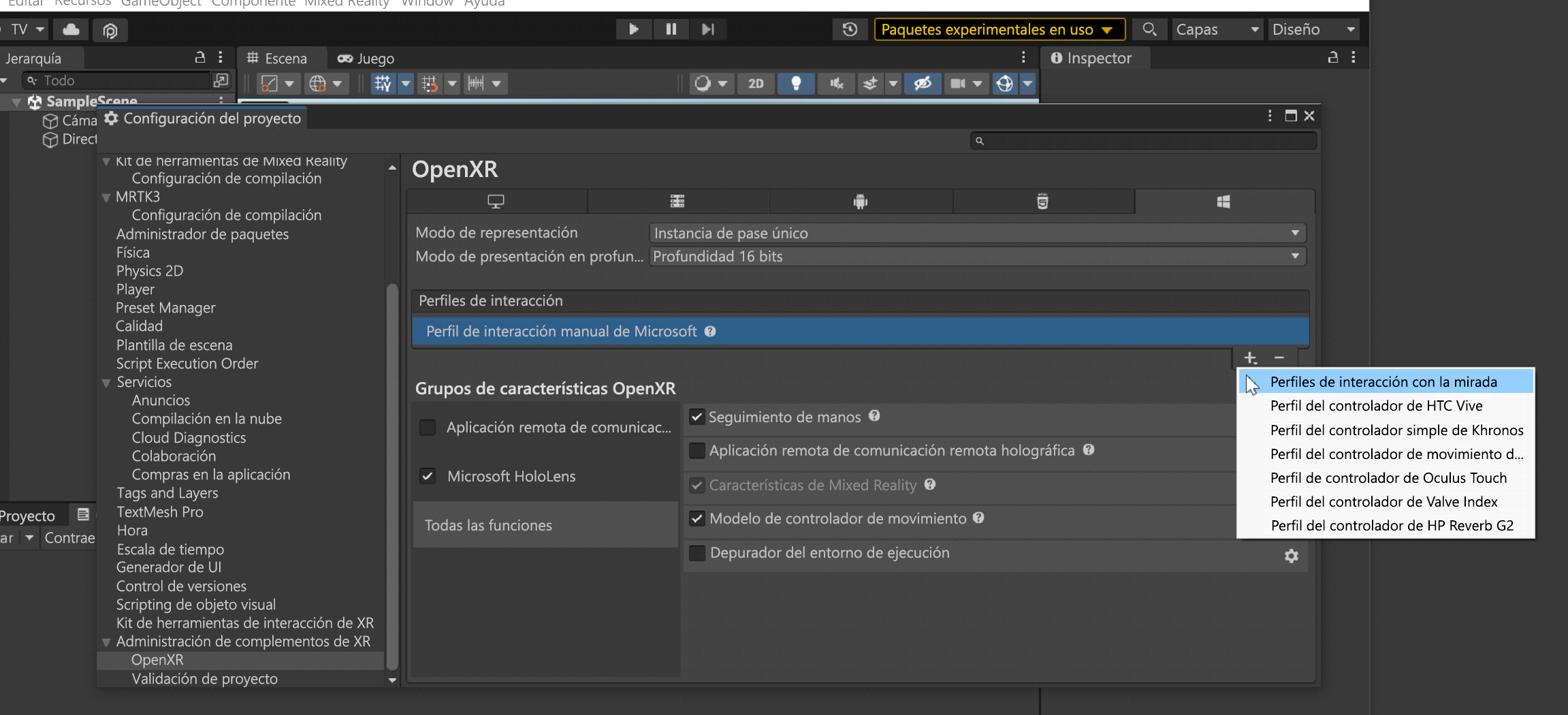 Screenshot of Add Interaction Profiles.