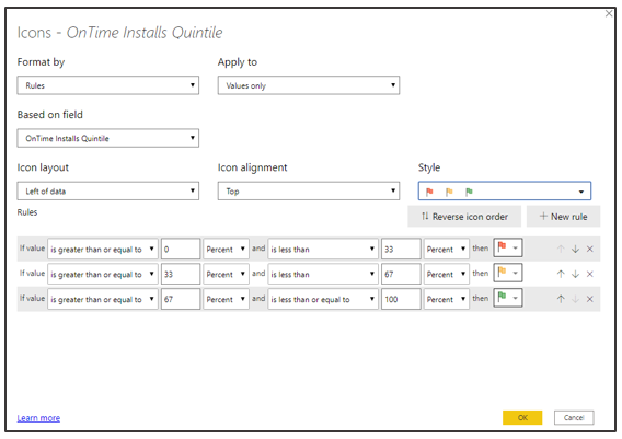 Imagen en la que se muestra cómo configurar el formato condicional.