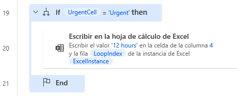 Captura de pantalla de la estructura If más sencilla.