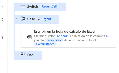 Captura de pantalla de la acción Switch más sencilla.