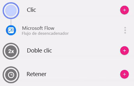 Captura de pantalla de Microsoft Flow bajo Clic.