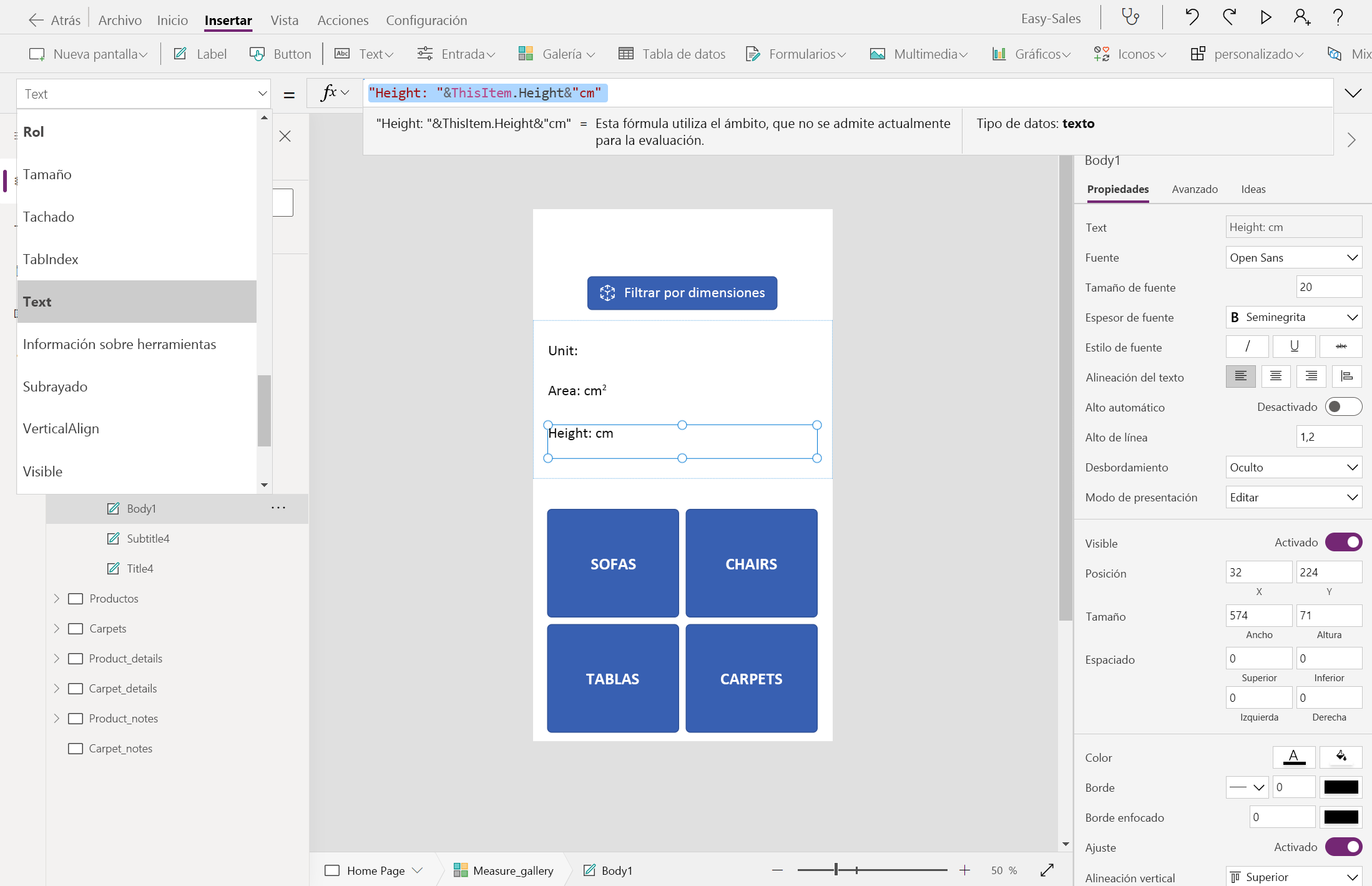 Captura de pantalla del cuerpo de texto.