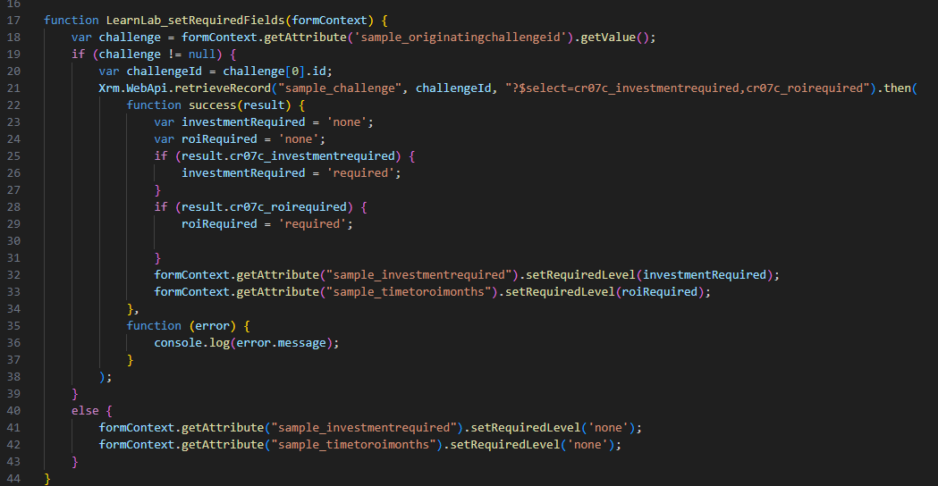 Captura de pantalla de la función completada
