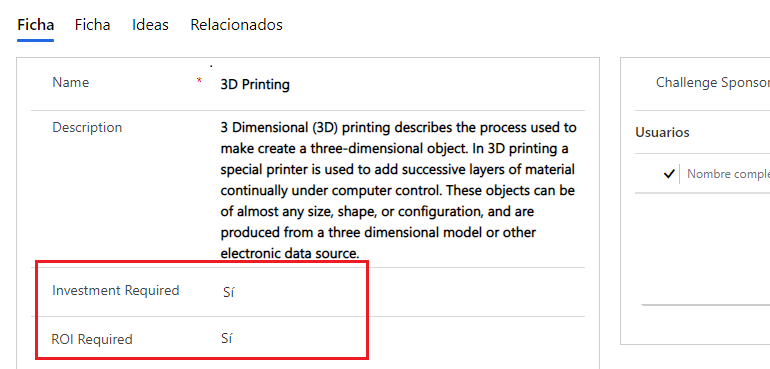 Captura de pantalla de los requisitos establecidos en sí