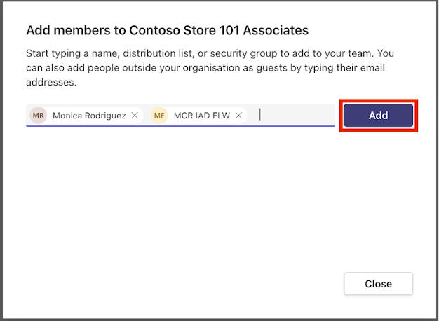 Screenshot of the Add button.