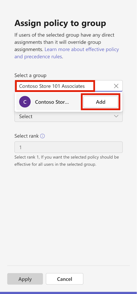 Screenshot of the add group button.