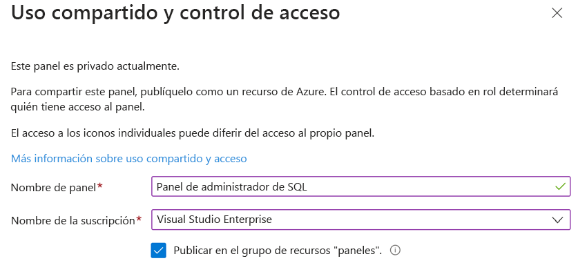 Screenshot of the Sharing + access control pane before a dashboard is shared.