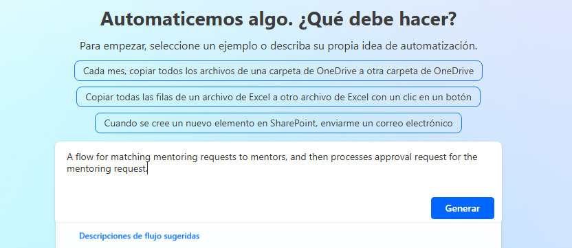 Captura de pantalla con el mensaje de solicitud de Copilot