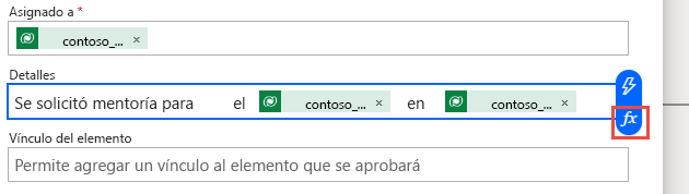 Captura de pantalla con el icono Insertar expresión