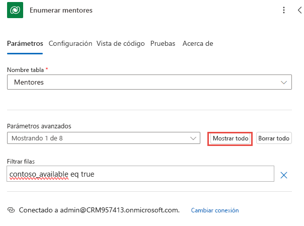 Captura de pantalla con el botón Mostrar todo