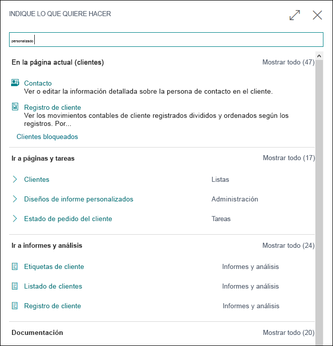 Captura de pantalla que muestra cómo usar UsageCategory en la búsqueda.