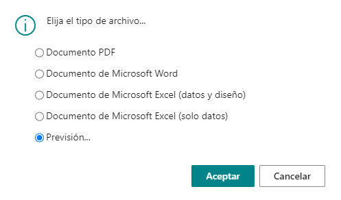 Captura de pantalla de la opción Programación del menú Enviar a.