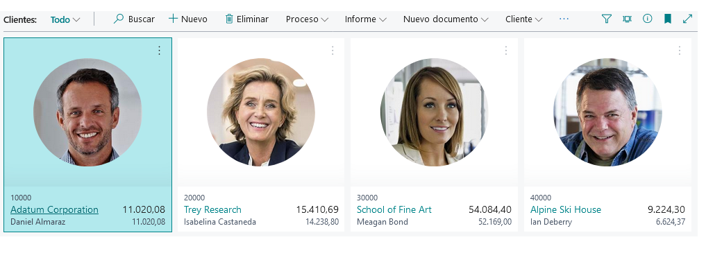 Captura de pantalla de una lista de ventanas que utilizan el grupo de campos Ladrillo.
