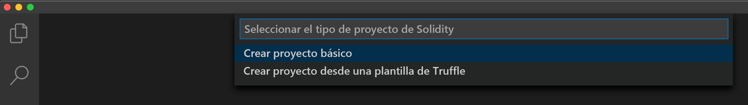 Screenshot showing the Create basic project selection in Visual Studio Code.