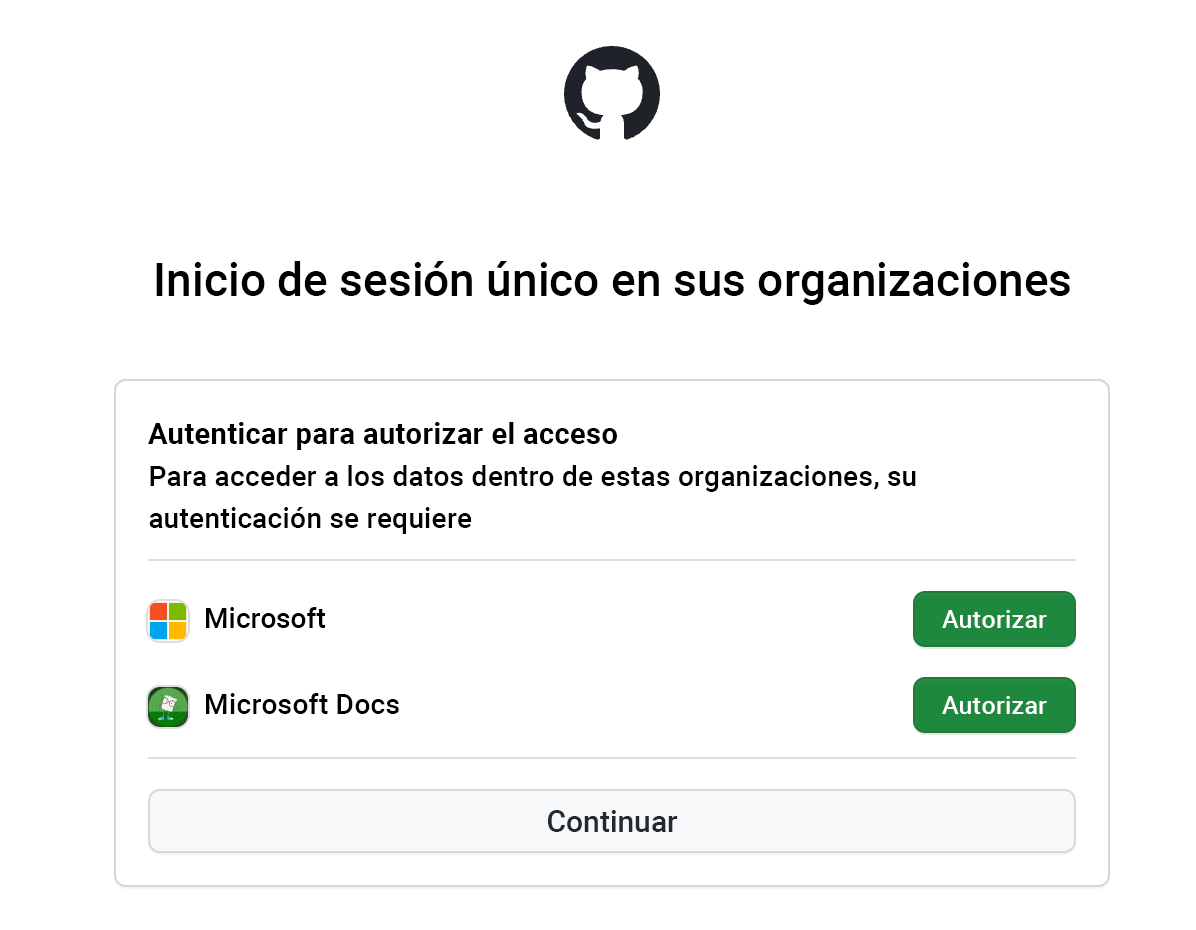 Captura de pantalla del panel Inicio de sesión único.