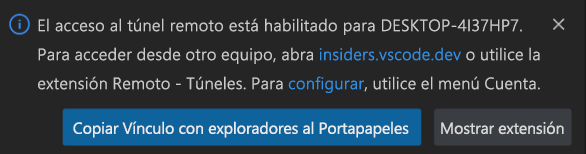 Captura de pantalla del vínculo de túnel.