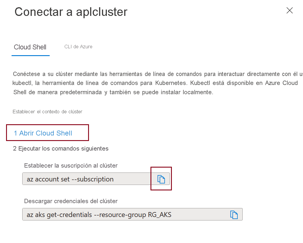 Screenshot for how to connect to the cluster using Cloud Shell.