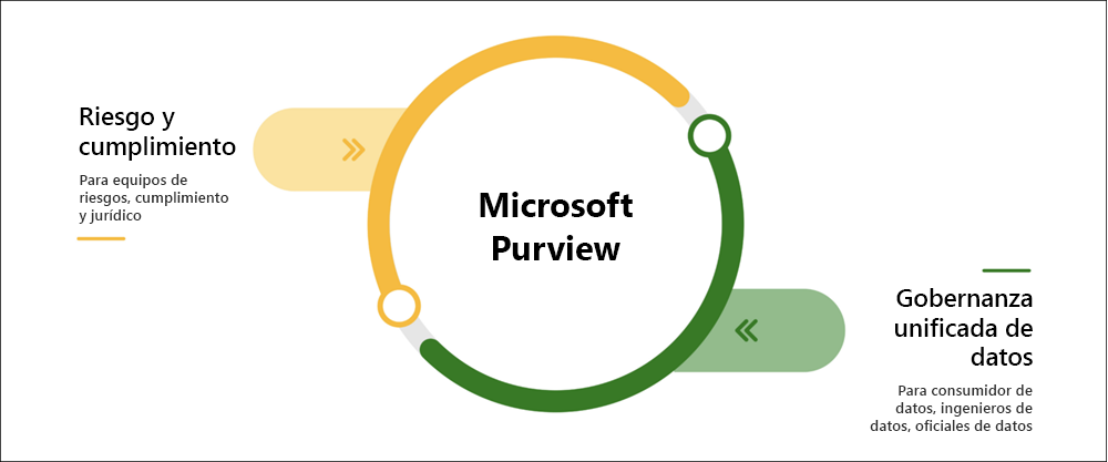 Illustration showing the main areas for Microsoft Purview.