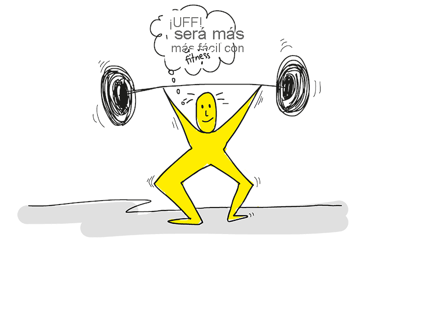 Ilustración de una persona haciendo ejercicio, mostrando que las prácticas de DevOps se vuelven más fáciles con una aplicación consistente y que construir fuerza requiere un esfuerzo gradual y persistente.