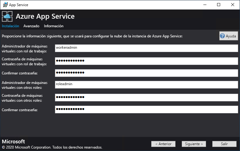 Screenshot that shows the screen where you select the Windows Platform Image to be used by the App Service Installer.