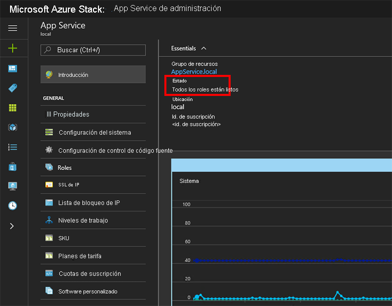 App Service administration in the Azure Stack Hub Administration Portal.