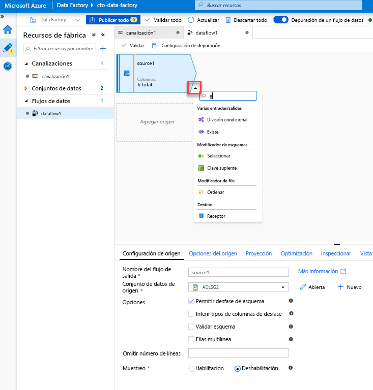 Adding a Transformation to a Mapping Data Flow in Azure Data Factory