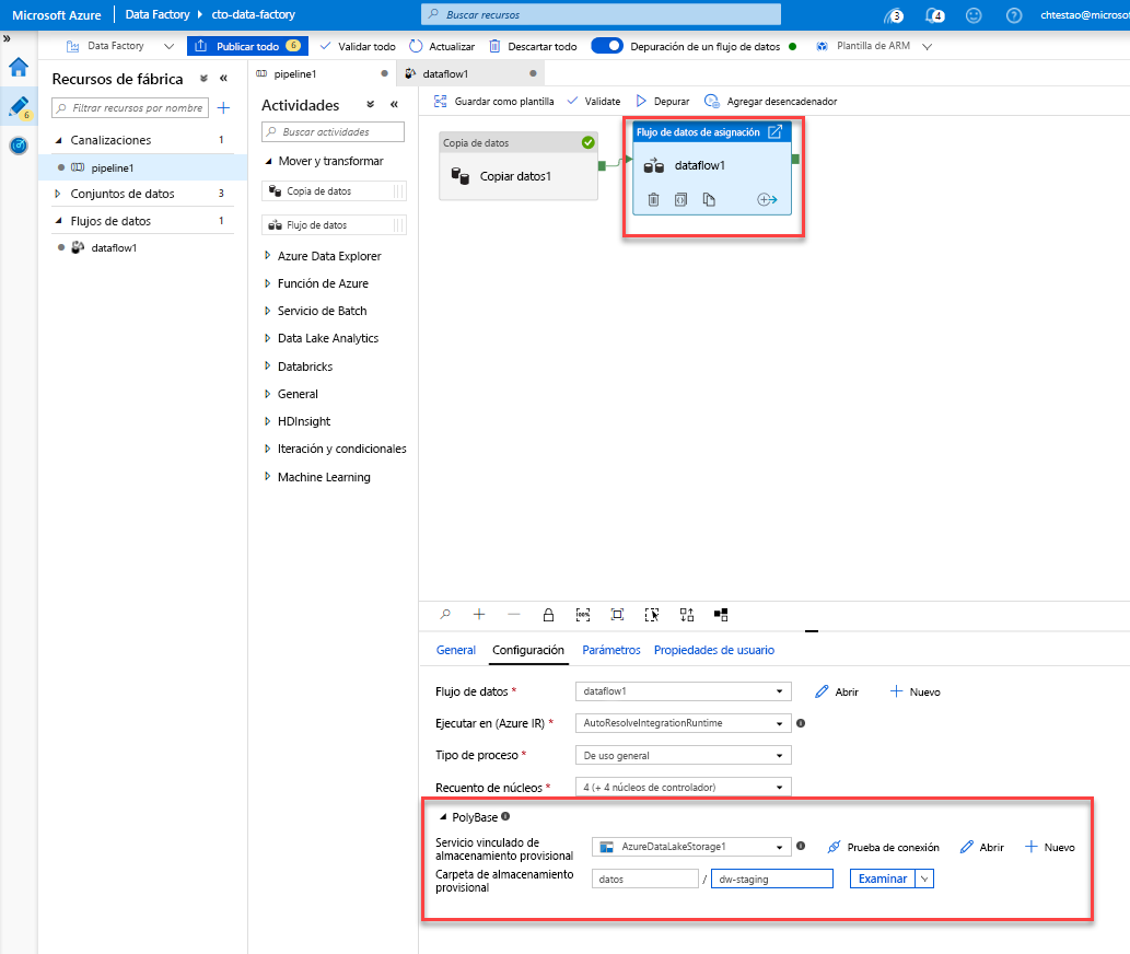 PolyBase configuration in Azure Data Factory