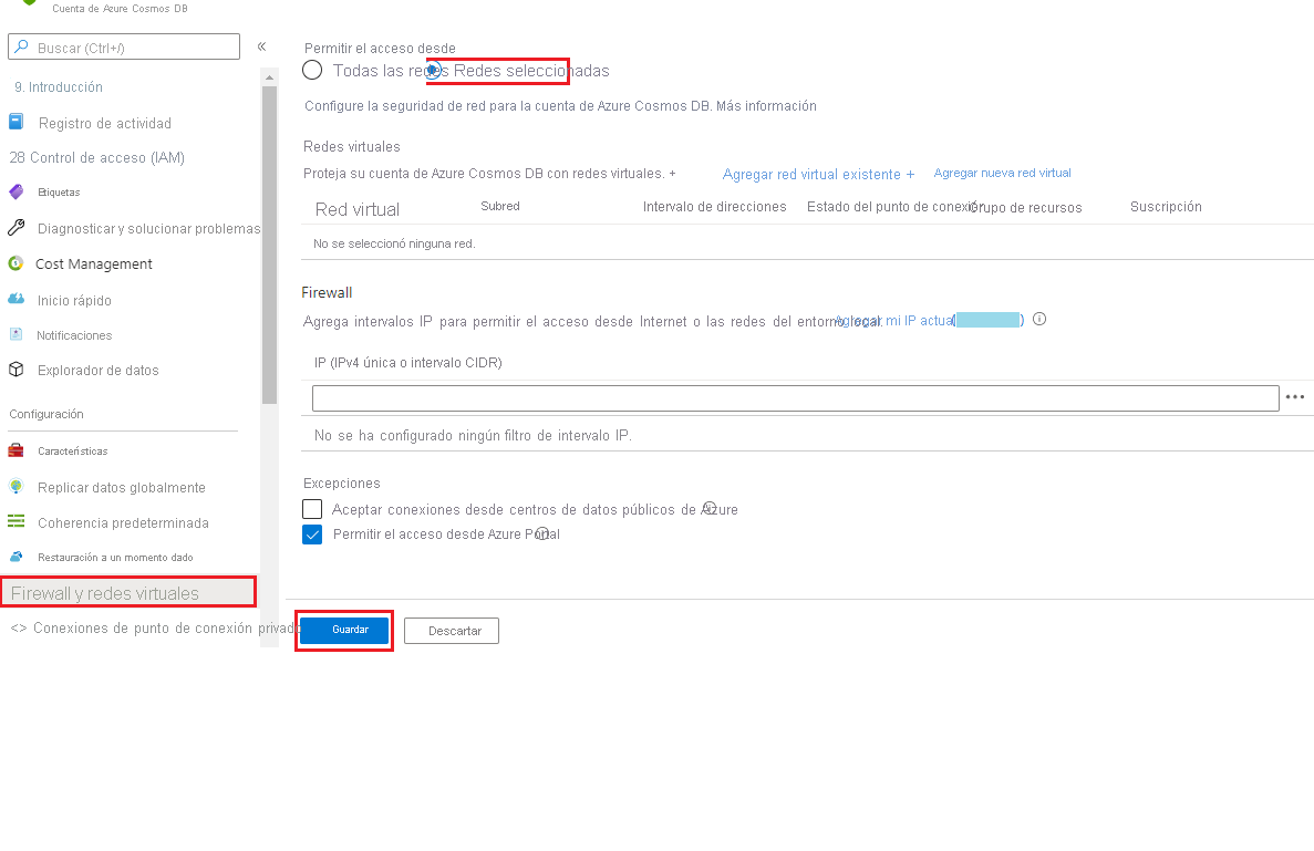 Diagrama que muestra las opciones de configuración del firewall.