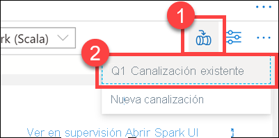 Agregar a canalización El botón Agregar a canalización está resaltado.