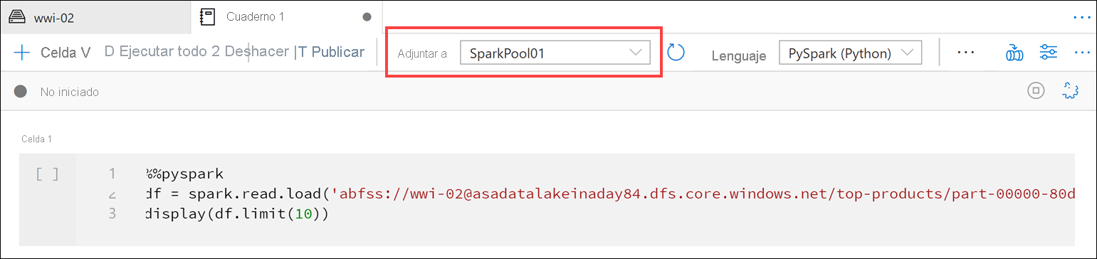 Seleccionar grupo de Spark El elemento de menú Asociar a grupo de Spark está resaltado.