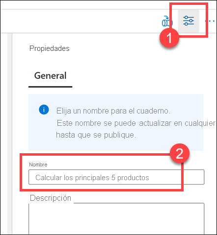 Propiedades Se muestra la hoja de propiedades.