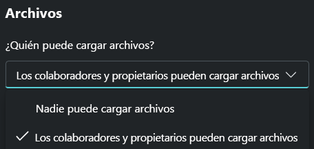 Captura de pantalla del cuadro de diálogo carga de archivos.
