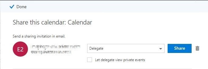 Captura de pantalla de la página Compartir.