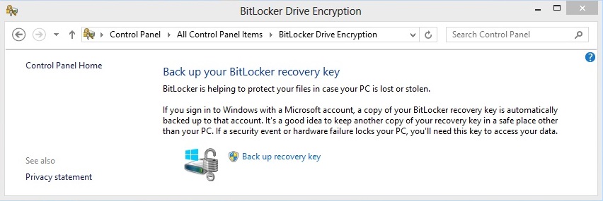 Captura de pantalla de la página Cifrado de unidad BitLocker, que muestra que BitLocker ayuda a proteger los archivos.
