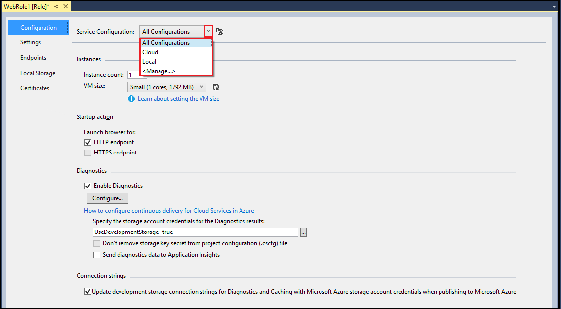 Lista Configuración de servicio 1