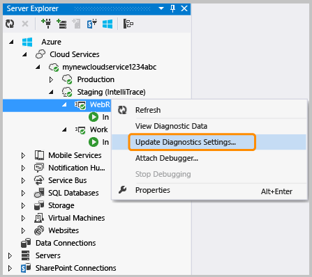 Configuración de diagnóstico