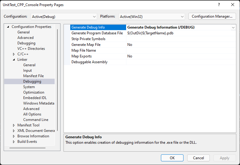 Generación de archivos PDB para compilaciones en C++