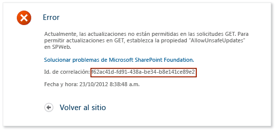 SharePointError_IntelliTrace IntelliTrace - SharePoint error - correlation ID