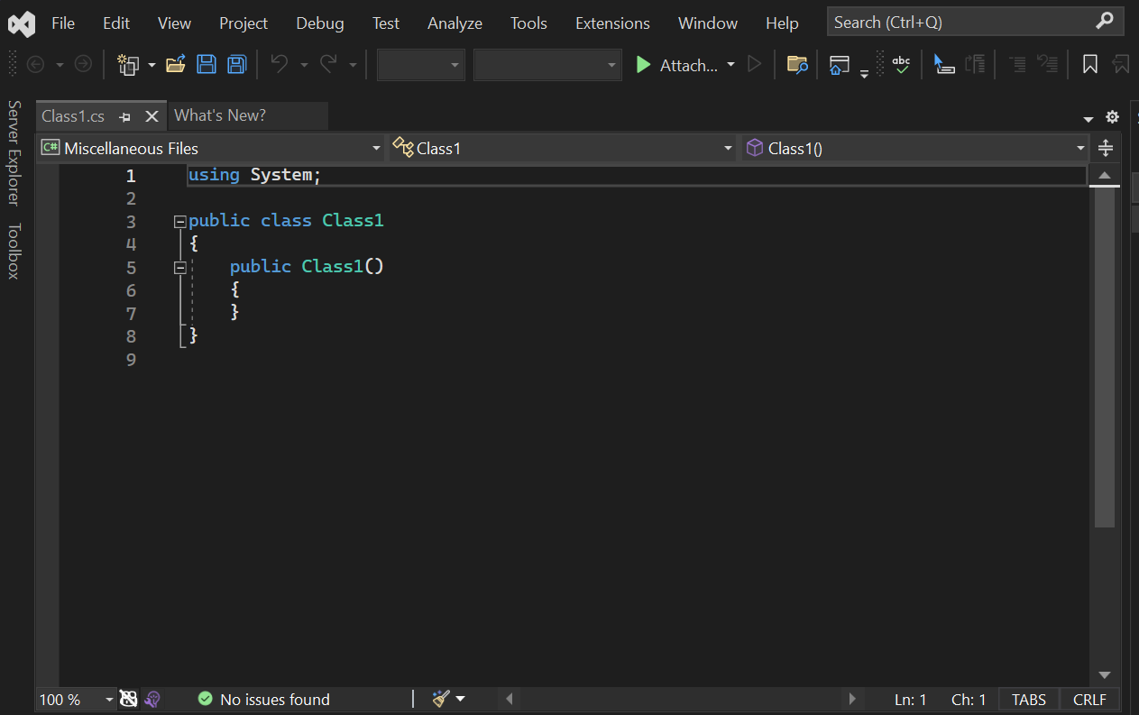 Captura de pantalla de un archivo de código de C# en Visual Studio 2022.