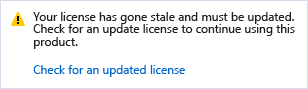 Mensaje de licencia obsoleta de Visual Studio
