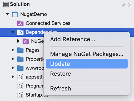 Incluir un paquete NuGet en el proyecto - Visual Studio for Mac | Microsoft  Learn