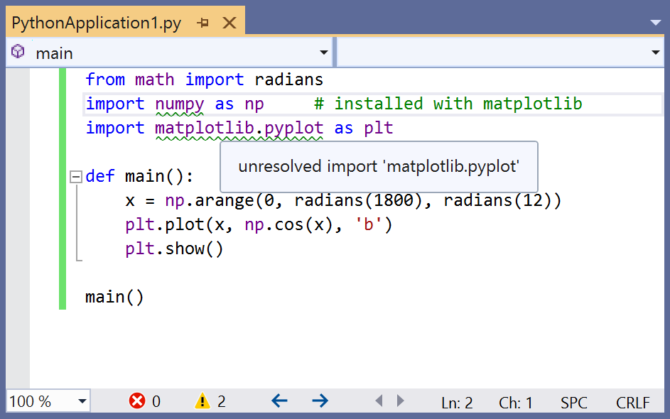 Paso 5 del Tutorial de Python en Visual Studio, Instalación de paquetes |  Microsoft Learn