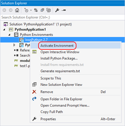 Administración de proyectos de aplicación de Python - Visual Studio  (Windows) | Microsoft Learn