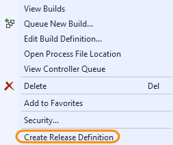 En Visual Studio, cree una definición de versión