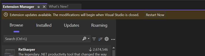 Actualizaciones automáticas de Extman