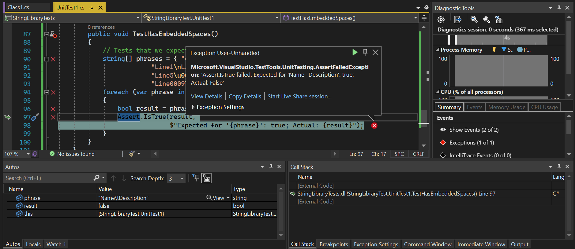 Visual Studio debugging tools